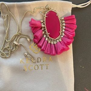Kendra Scott long pink tassel necklace